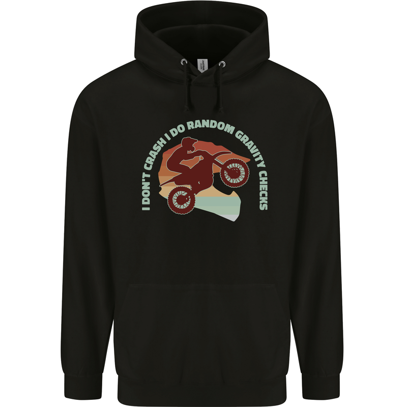 I Dont Crash Funny Motocross Biker Xmoto Childrens Kids Hoodie Black