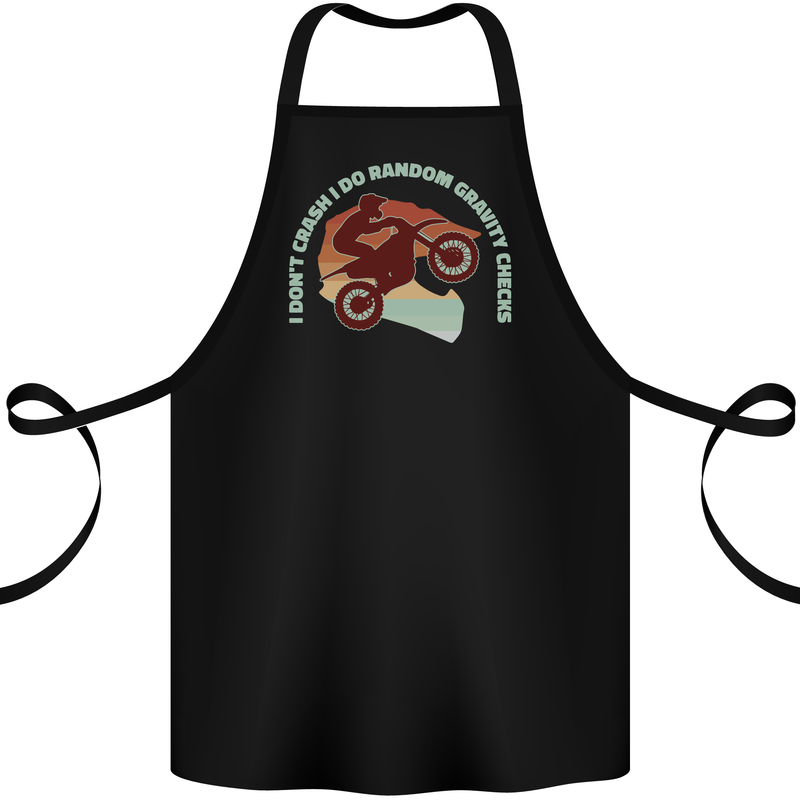 I Dont Crash Funny Motocross Biker Xmoto Cotton Apron 100% Organic Black
