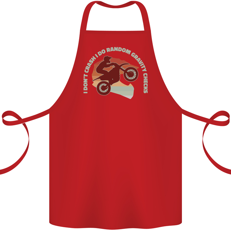 I Dont Crash Funny Motocross Biker Xmoto Cotton Apron 100% Organic Red