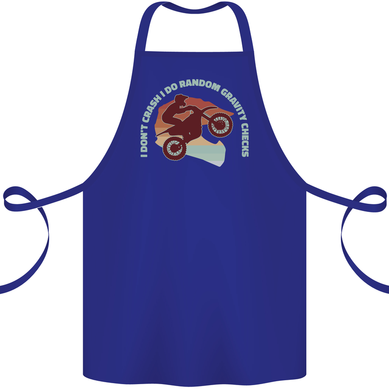 I Dont Crash Funny Motocross Biker Xmoto Cotton Apron 100% Organic Royal Blue