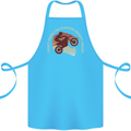 I Dont Crash Funny Motocross Biker Xmoto Cotton Apron 100% Organic Turquoise
