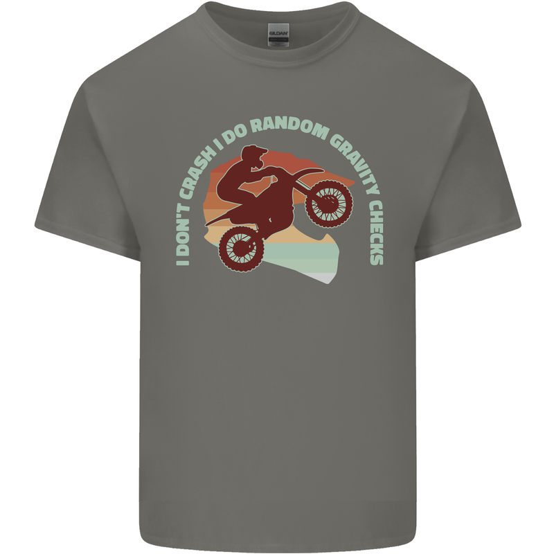 I Dont Crash Funny Motocross Biker Xmoto Kids T-Shirt Childrens Charcoal