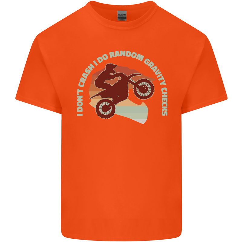 I Dont Crash Funny Motocross Biker Xmoto Kids T-Shirt Childrens Orange
