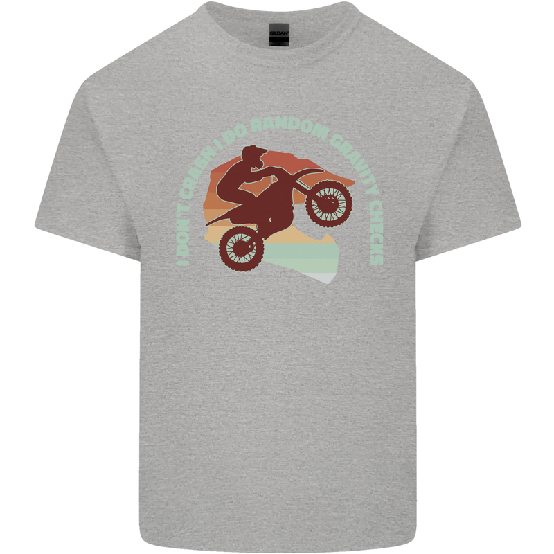 I Dont Crash Funny Motocross Biker Xmoto Kids T-Shirt Childrens Sports Grey