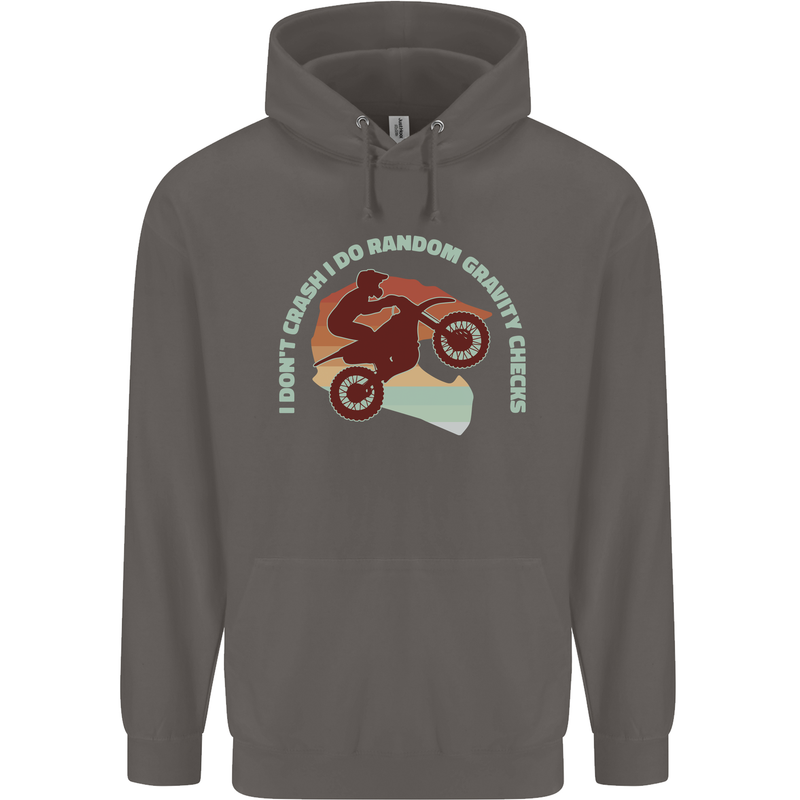 I Dont Crash Funny Motocross Biker Xmoto Mens 80% Cotton Hoodie Charcoal