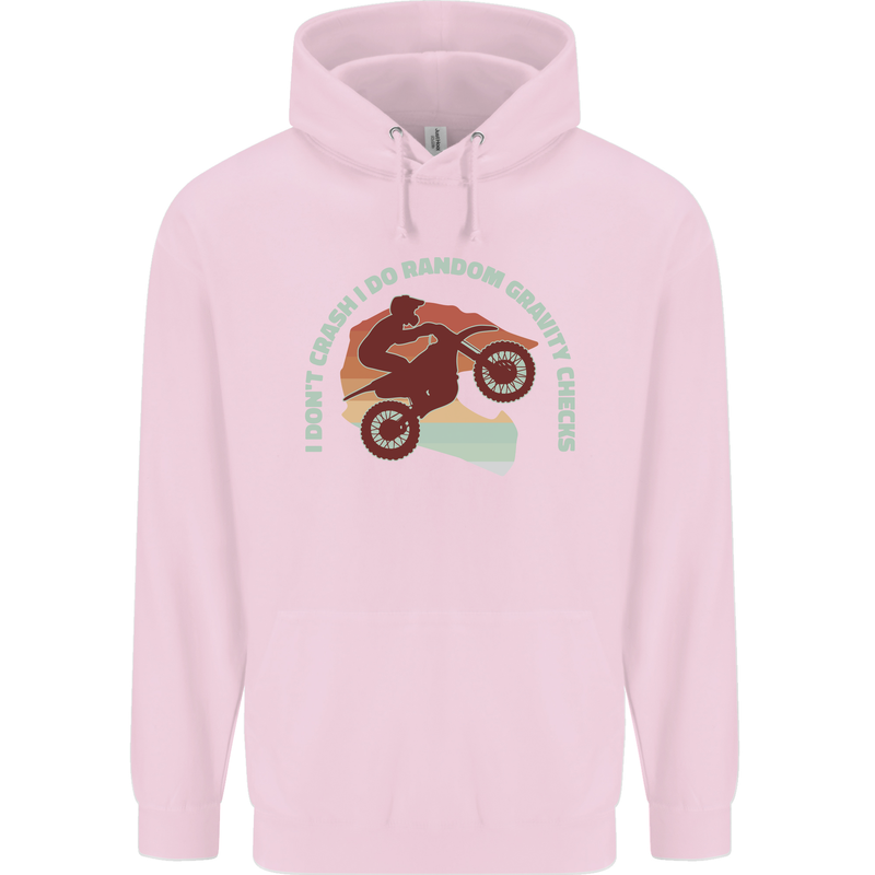 I Dont Crash Funny Motocross Biker Xmoto Mens 80% Cotton Hoodie Light Pink