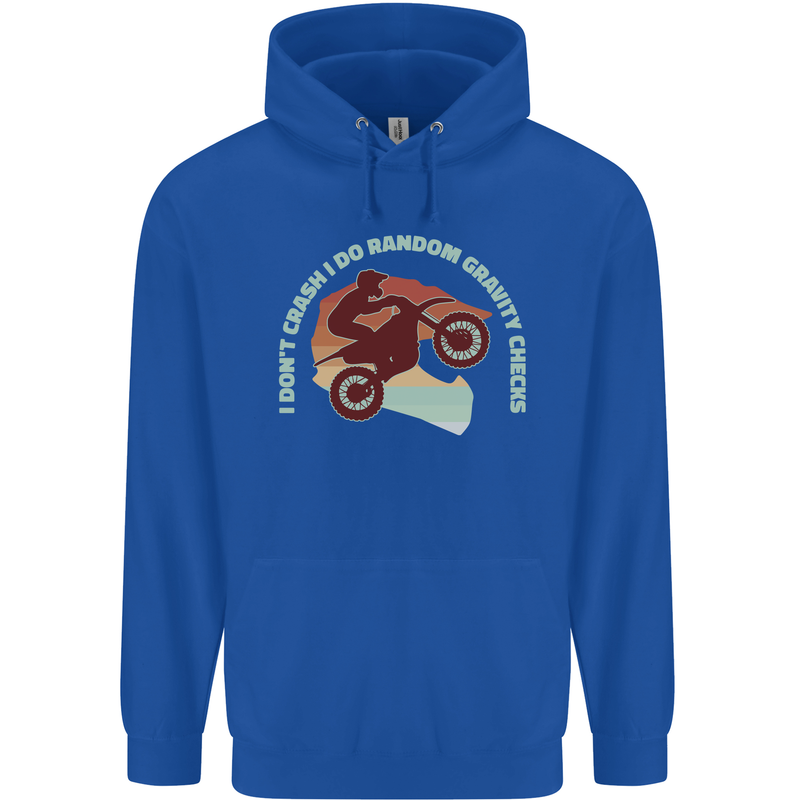 I Dont Crash Funny Motocross Biker Xmoto Mens 80% Cotton Hoodie Royal Blue