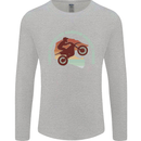 I Dont Crash Funny Motocross Biker Xmoto Mens Long Sleeve T-Shirt Sports Grey