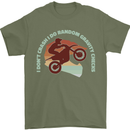 I Dont Crash Funny Motocross Biker Xmoto Mens T-Shirt 100% Cotton Military Green