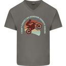 I Dont Crash Funny Motocross Biker Xmoto Mens V-Neck Cotton T-Shirt Charcoal