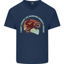 I Dont Crash Funny Motocross Biker Xmoto Mens V-Neck Cotton T-Shirt Navy Blue