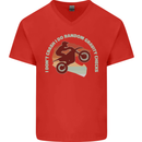 I Dont Crash Funny Motocross Biker Xmoto Mens V-Neck Cotton T-Shirt Red