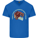 I Dont Crash Funny Motocross Biker Xmoto Mens V-Neck Cotton T-Shirt Royal Blue