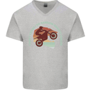I Dont Crash Funny Motocross Biker Xmoto Mens V-Neck Cotton T-Shirt Sports Grey