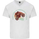 I Dont Crash Funny Motocross Biker Xmoto Mens V-Neck Cotton T-Shirt White