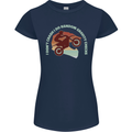 I Dont Crash Funny Motocross Biker Xmoto Womens Petite Cut T-Shirt Navy Blue