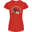 I Dont Crash Funny Motocross Biker Xmoto Womens Petite Cut T-Shirt Red