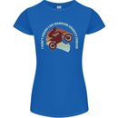 I Dont Crash Funny Motocross Biker Xmoto Womens Petite Cut T-Shirt Royal Blue