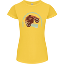 I Dont Crash Funny Motocross Biker Xmoto Womens Petite Cut T-Shirt Yellow