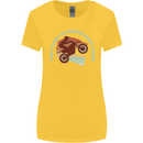 I Dont Crash Funny Motocross Biker Xmoto Womens Wider Cut T-Shirt Yellow