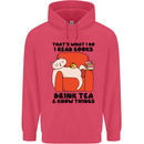 I Drink Tea and Know Things Funny Cat Childrens Kids Hoodie Heliconia