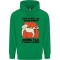 I Drink Tea and Know Things Funny Cat Childrens Kids Hoodie Irish Green