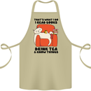 I Drink Tea and Know Things Funny Cat Cotton Apron 100% Organic Khaki
