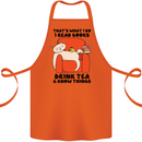 I Drink Tea and Know Things Funny Cat Cotton Apron 100% Organic Orange