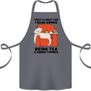 I Drink Tea and Know Things Funny Cat Cotton Apron 100% Organic Steel