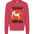 I Drink Tea and Know Things Funny Cat Kids Sweatshirt Jumper Heliconia