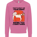 I Drink Tea and Know Things Funny Cat Mens Sweatshirt Jumper Azalea