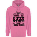 I Fix Stuff Funny Electrician Sparky DIY Childrens Kids Hoodie Azalea