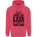 I Fix Stuff Funny Electrician Sparky DIY Childrens Kids Hoodie Heliconia