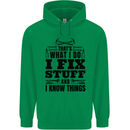 I Fix Stuff Funny Electrician Sparky DIY Childrens Kids Hoodie Irish Green