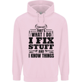 I Fix Stuff Funny Electrician Sparky DIY Childrens Kids Hoodie Light Pink