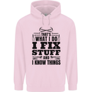 I Fix Stuff Funny Electrician Sparky DIY Childrens Kids Hoodie Light Pink