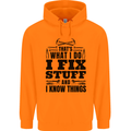 I Fix Stuff Funny Electrician Sparky DIY Childrens Kids Hoodie Orange