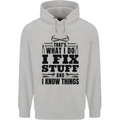 I Fix Stuff Funny Electrician Sparky DIY Childrens Kids Hoodie Sports Grey