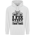 I Fix Stuff Funny Electrician Sparky DIY Childrens Kids Hoodie White