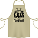 I Fix Stuff Funny Electrician Sparky DIY Cotton Apron 100% Organic Khaki