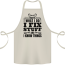 I Fix Stuff Funny Electrician Sparky DIY Cotton Apron 100% Organic Natural