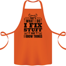I Fix Stuff Funny Electrician Sparky DIY Cotton Apron 100% Organic Orange