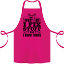 I Fix Stuff Funny Electrician Sparky DIY Cotton Apron 100% Organic Pink