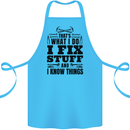 I Fix Stuff Funny Electrician Sparky DIY Cotton Apron 100% Organic Turquoise