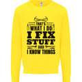 I Fix Stuff Funny Electrician Sparky DIY Kids Sweatshirt Jumper Yellow
