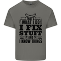 I Fix Stuff Funny Electrician Sparky DIY Kids T-Shirt Childrens Charcoal