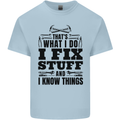 I Fix Stuff Funny Electrician Sparky DIY Kids T-Shirt Childrens Light Blue