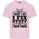 I Fix Stuff Funny Electrician Sparky DIY Kids T-Shirt Childrens Light Pink