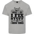 I Fix Stuff Funny Electrician Sparky DIY Kids T-Shirt Childrens Sports Grey