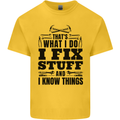 I Fix Stuff Funny Electrician Sparky DIY Kids T-Shirt Childrens Yellow